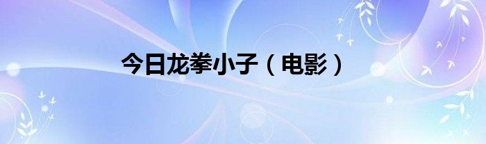 今日龙拳小子（电影）