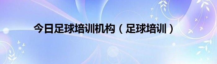 今日足球培训机构（足球培训）