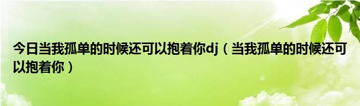 今日当我孤单的时候还可以抱着你dj（当我孤单的时候还可以抱着你）