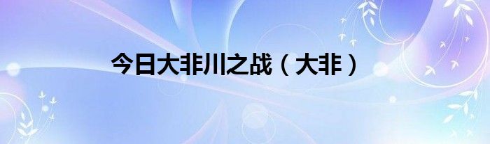 今日大非川之战（大非）