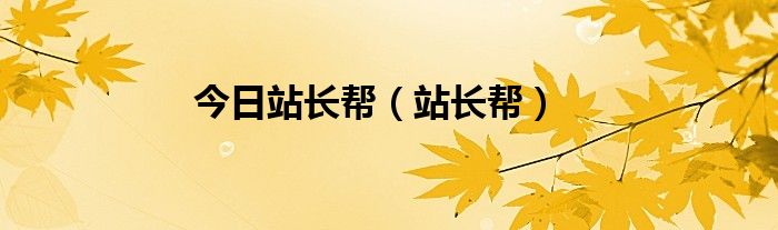 今日站长帮（站长帮）