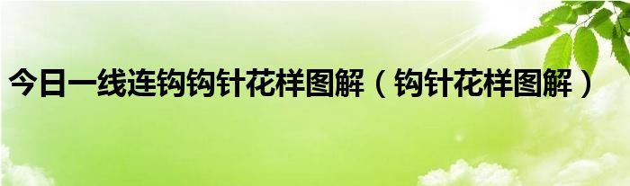 今日一线连钩钩针花样图解（钩针花样图解）