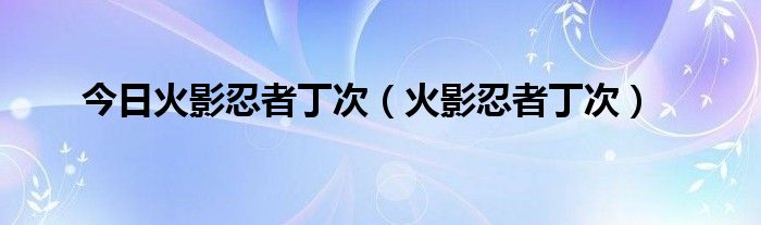 今日火影忍者丁次（火影忍者丁次）