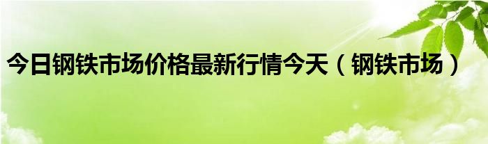 今日钢铁市场价格最新行情今天（钢铁市场）