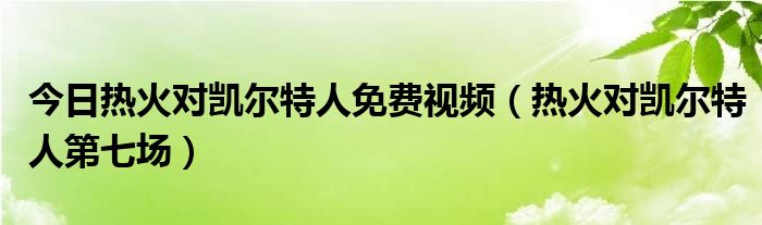 今日热火对凯尔特人免费视频（热火对凯尔特人第七场）