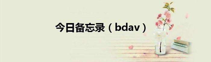 今日备忘录（bdav）