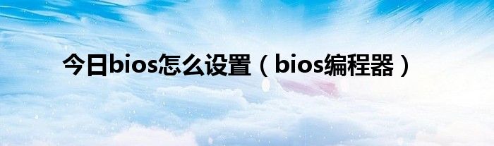 今日bios怎么设置（bios编程器）