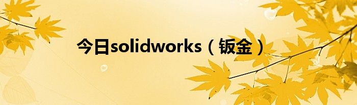 今日solidworks（钣金）