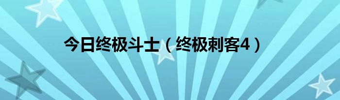 今日终极斗士（终极刺客4）