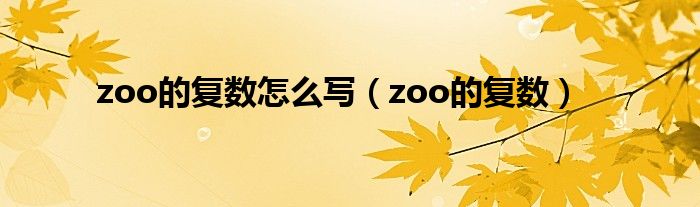 zoo的复数怎么写（zoo的复数）