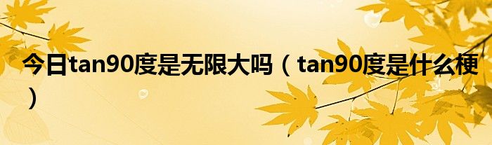 今日tan90度是无限大吗（tan90度是什么梗）