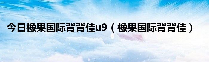 今日橡果国际背背佳u9（橡果国际背背佳）