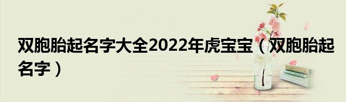 双胞胎起名字大全2022年虎宝宝（双胞胎起名字）