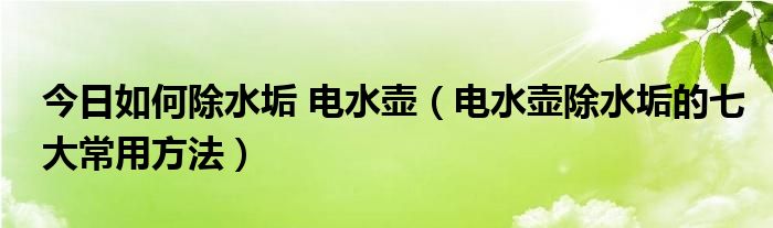 今日如何除水垢 电水壶（电水壶除水垢的七大常用方法）