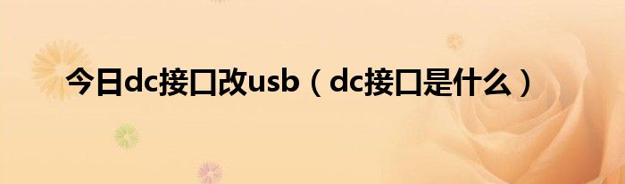 今日dc接口改usb（dc接口是什么）