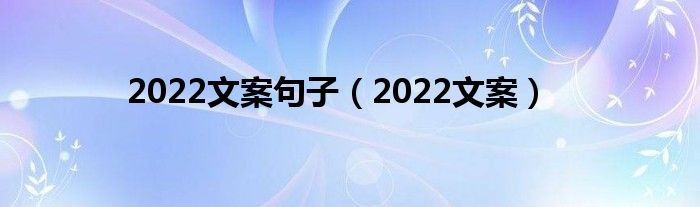 2022文案句子（2022文案）