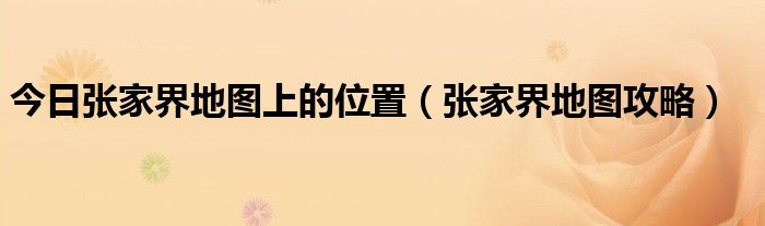 今日张家界地图上的位置（张家界地图攻略）