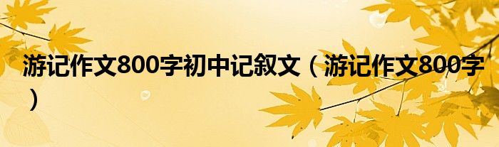 游记作文800字初中记叙文（游记作文800字）