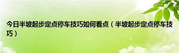 今日半坡起步定点停车技巧如何看点（半坡起步定点停车技巧）