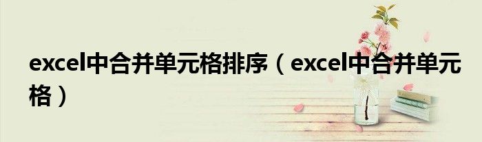 excel中合并单元格排序（excel中合并单元格）