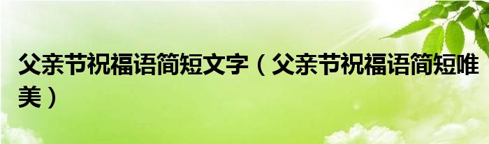 父亲节祝福语简短文字（父亲节祝福语简短唯美）