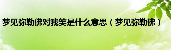 梦见弥勒佛对我笑是什么意思（梦见弥勒佛）