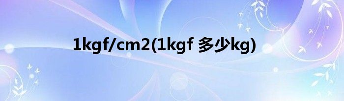 1kgf/cm2(1kgf 多少kg)