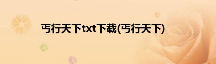 丐行天下txt下载(丐行天下)