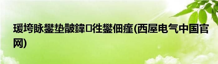 瑗垮眿鐢垫皵鍏徃鐢佃瘽(西屋电气中国官网)