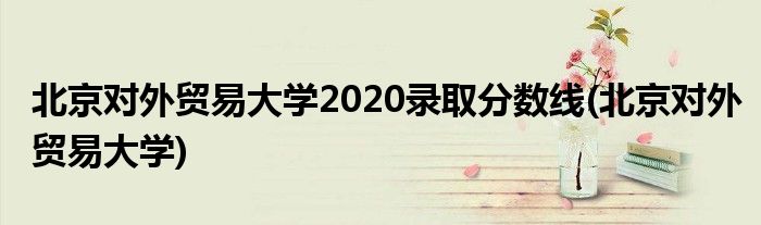 北京对外贸易大学2020录取分数线(北京对外贸易大学)