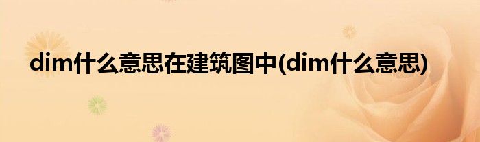 dim什么意思在建筑图中(dim什么意思)