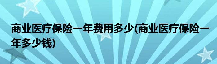 商业医疗保险一年费用多少(商业医疗保险一年多少钱)