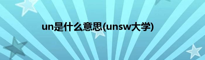 un是什么意思(unsw大学)