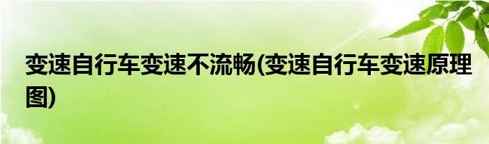 变速自行车变速不流畅(变速自行车变速原理图)