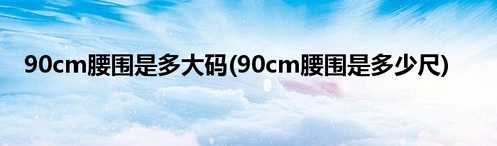 90cm腰围是多大码(90cm腰围是多少尺)