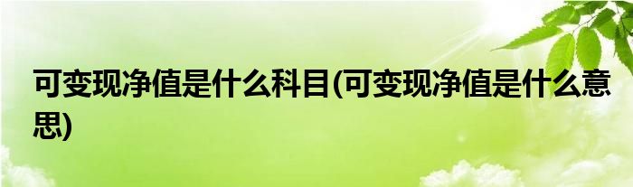 可变现净值是什么科目(可变现净值是什么意思)