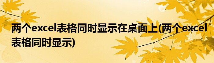 两个excel表格同时显示在桌面上(两个excel表格同时显示)