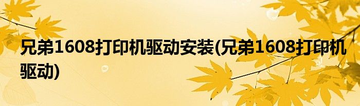 兄弟1608打印机驱动安装(兄弟1608打印机驱动)