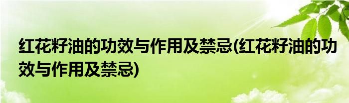 红花籽油的功效与作用及禁忌(红花籽油的功效与作用及禁忌)