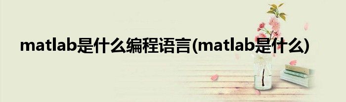 matlab是什么编程语言(matlab是什么)