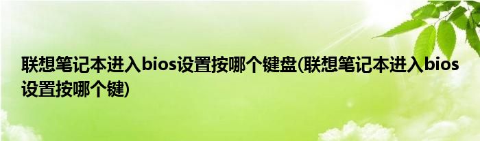 联想笔记本进入bios设置按哪个键盘(联想笔记本进入bios设置按哪个键)