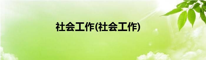 社会工作(社会工作)