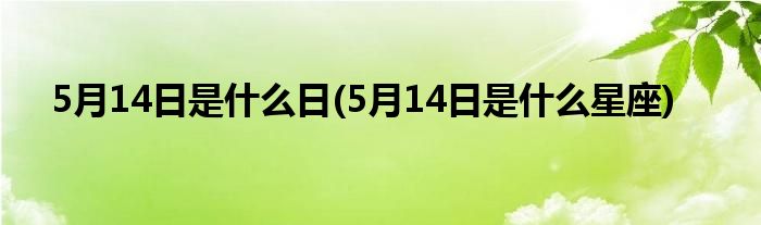 5月14日是什么日(5月14日是什么星座)