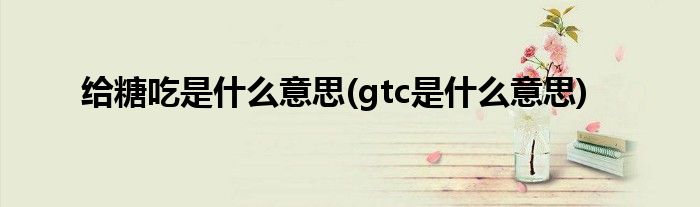 给糖吃是什么意思(gtc是什么意思)