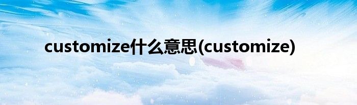 customize什么意思(customize)