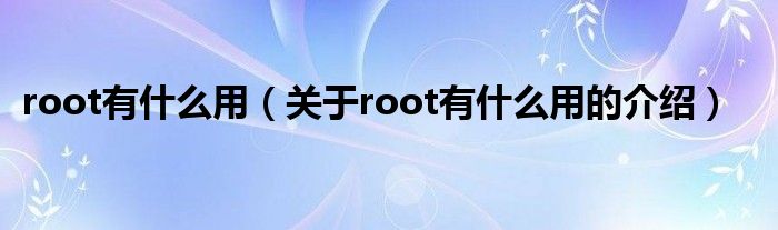 root有什么用（关于root有什么用的介绍）