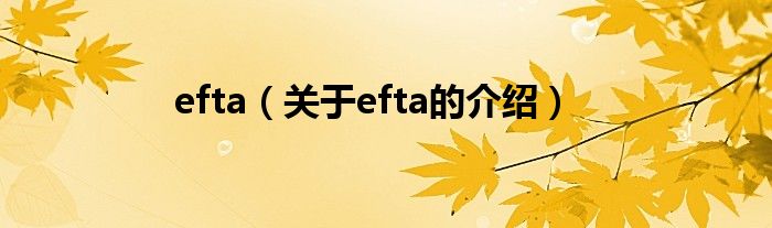 efta（关于efta的介绍）