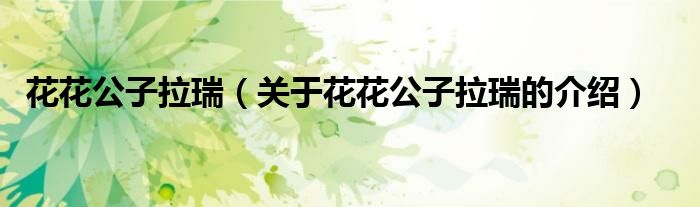 花花公子拉瑞（关于花花公子拉瑞的介绍）