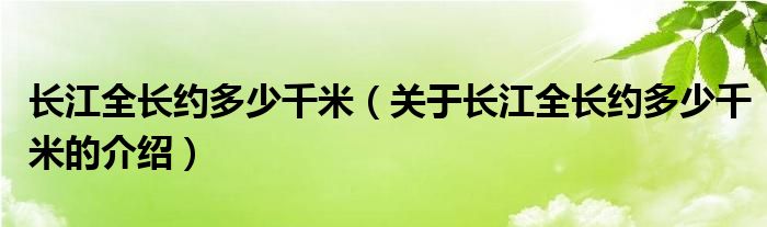 长江全长约多少千米（关于长江全长约多少千米的介绍）