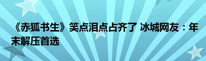 《赤狐书生》笑点泪点占齐了 冰城网友：年末解压首选